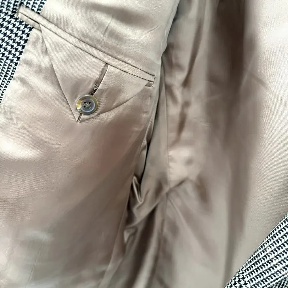 Lauren Ralph Lauren Blazer Mens 46L Tan Wool Houndstooth Sport Coat Jacket - Picture 7 of 9